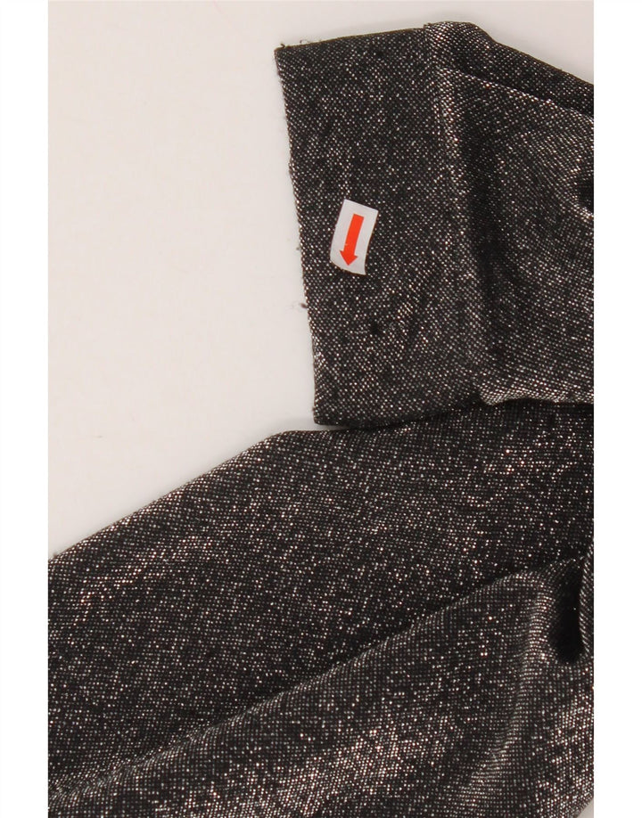 Damska bluzka koszulowa oversize VINTAGE UK 16, duża, czarna, nakrapiana, poliester