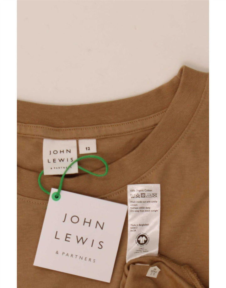 Damski top oversize John Lewis z długim rękawem, UK 12, średni beż, bawełna