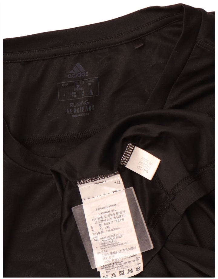 Męska koszulka do biegania ADIDAS Top 2XL, czarna, poliestrowa, sportowa