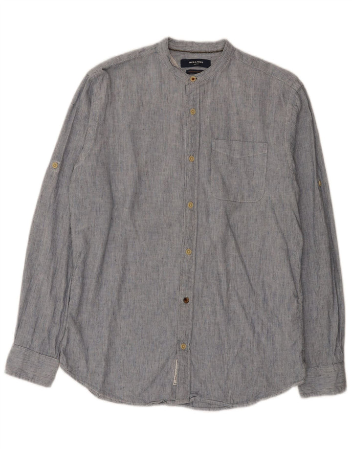 Koszula męska JACK & JONES, bawełniana, w średnie niebieskie prążki