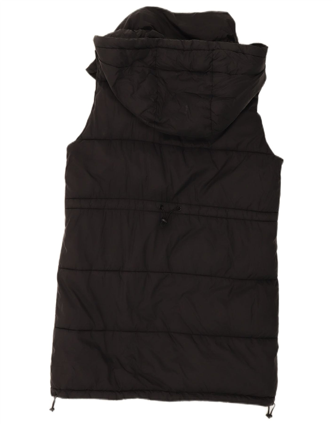 Damska kamizelka z kapturem, oversize, wyściełana Zara UK 10, mała, czarna, poliester