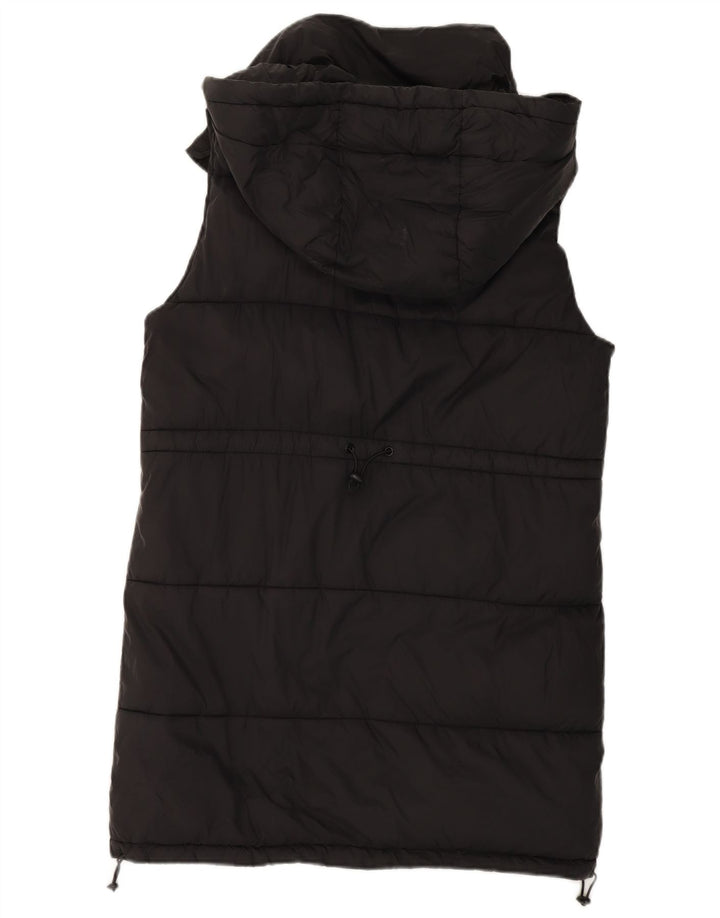Damska kamizelka z kapturem, oversize, wyściełana Zara UK 10, mała, czarna, poliester