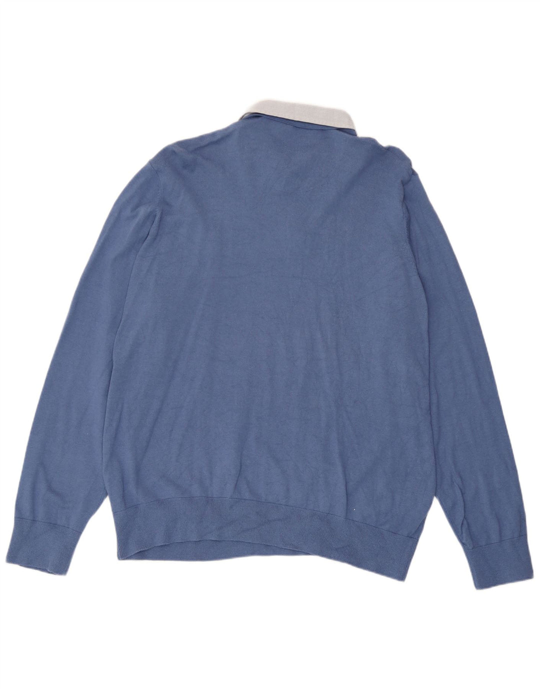 Marks & Spencer Męski sweter z dekoltem w kształcie litery V, XL, niebieski, bawełniany
