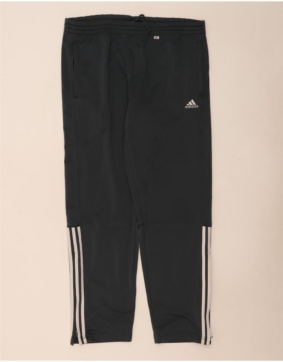 Męskie spodnie dresowe Adidas UK 42/44, duże, szare, poliestrowe