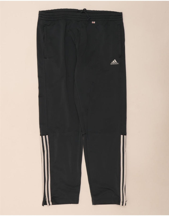 Męskie spodnie dresowe Adidas UK 42/44, duże, szare, poliestrowe