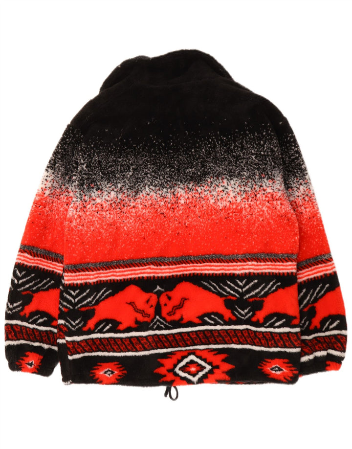 Sweter męski rozpinany w stylu vintage UK 38 Medium Red Fair Isle