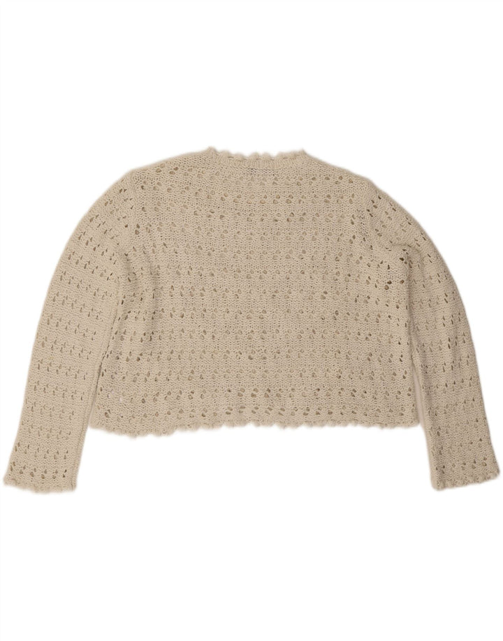 Damski sweter oversize z okrągłym dekoltem Zara UK 10 Small White