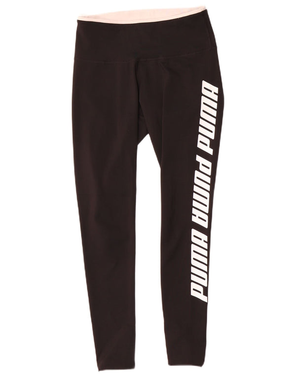 Damskie legginsy Puma Graphic UK 10, małe, czarne, poliestrowe
