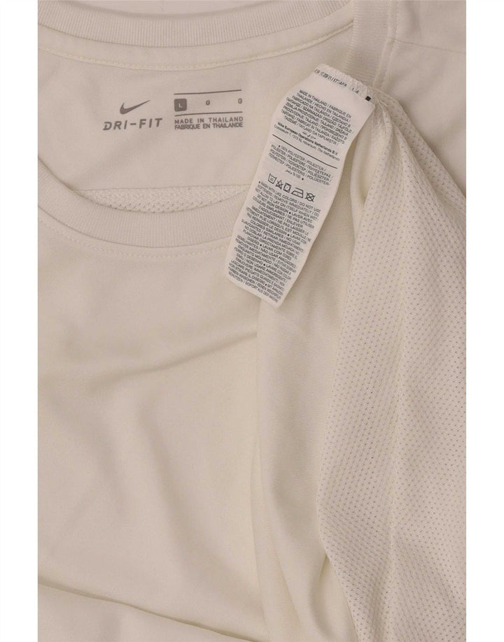 Męski T-shirt Nike Dri Fit, duży, biały, poliester
