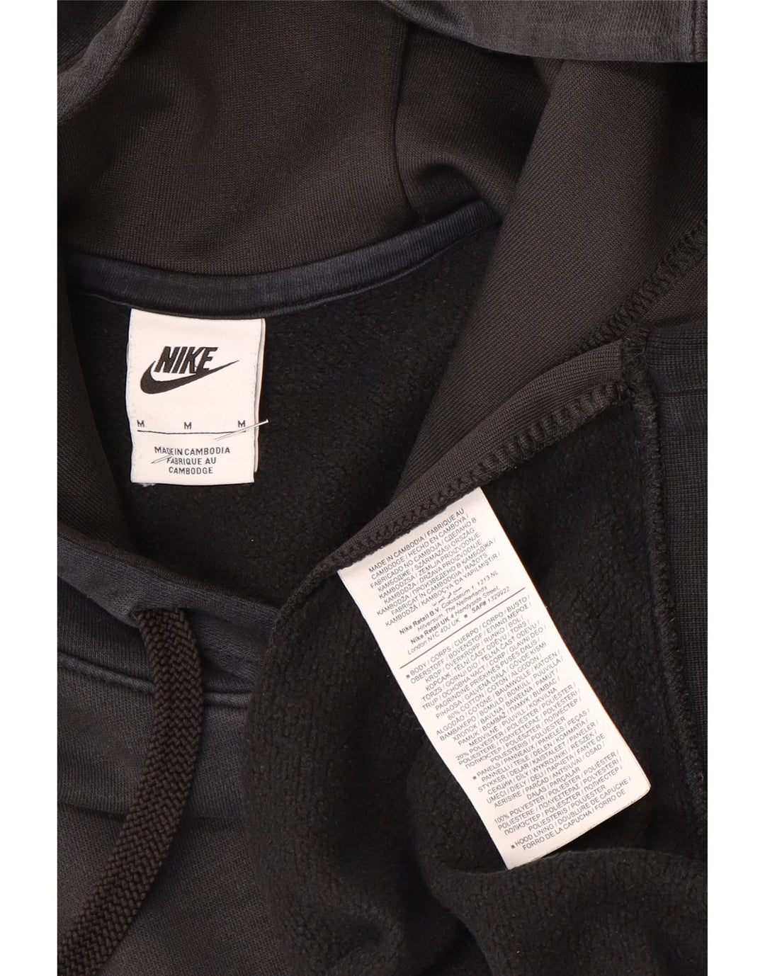 Męski sweter z kapturem Nike z grafiką, średni czarny, poliester z blokami kolorów