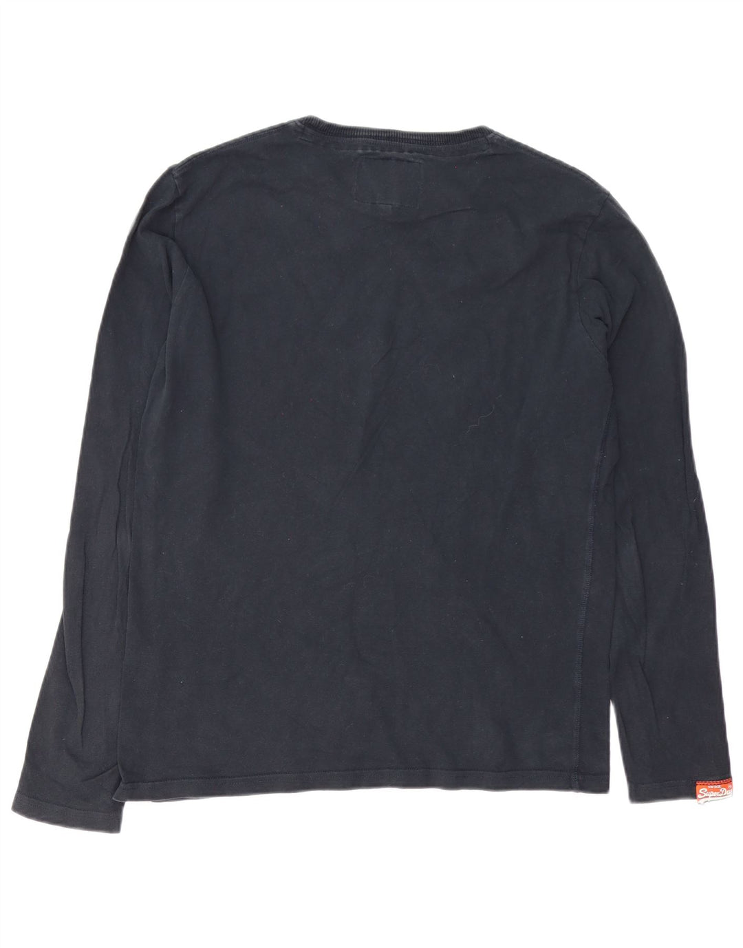 Męski top graficzny Superdry z długim rękawem, duży, czarny, bawełniany