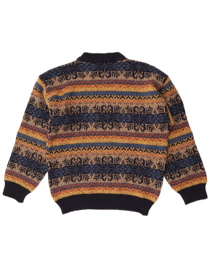 Vintage męski sweter z golfem IT 50 średni wielobarwny