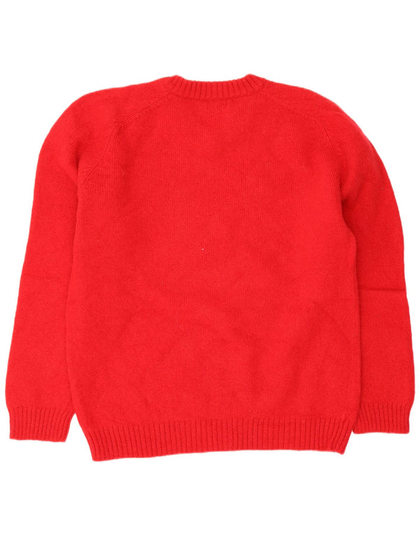 Sweter damski Diadora z dekoltem w kształcie litery V, UK 20 2XL, czerwona wełna