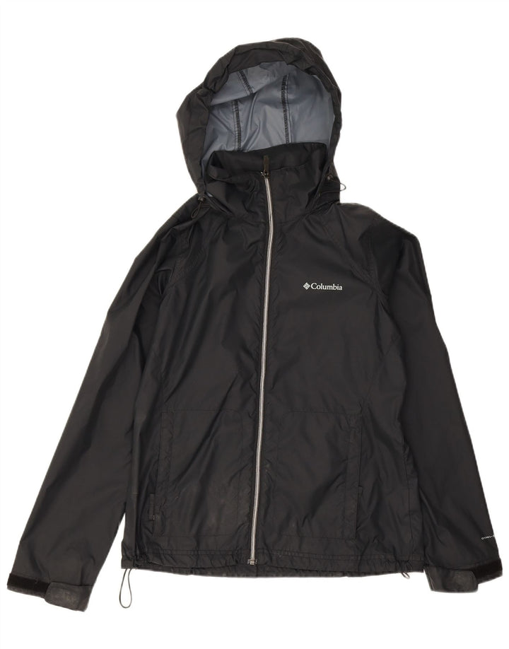 Męska kurtka przeciwdeszczowa z kapturem Columbia Omni-Shield UK 38 Średni czarny nylon