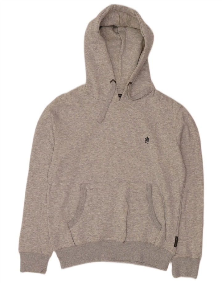 Męska bluza z kapturem French Connection, mała, szara, nakrapiana bawełna