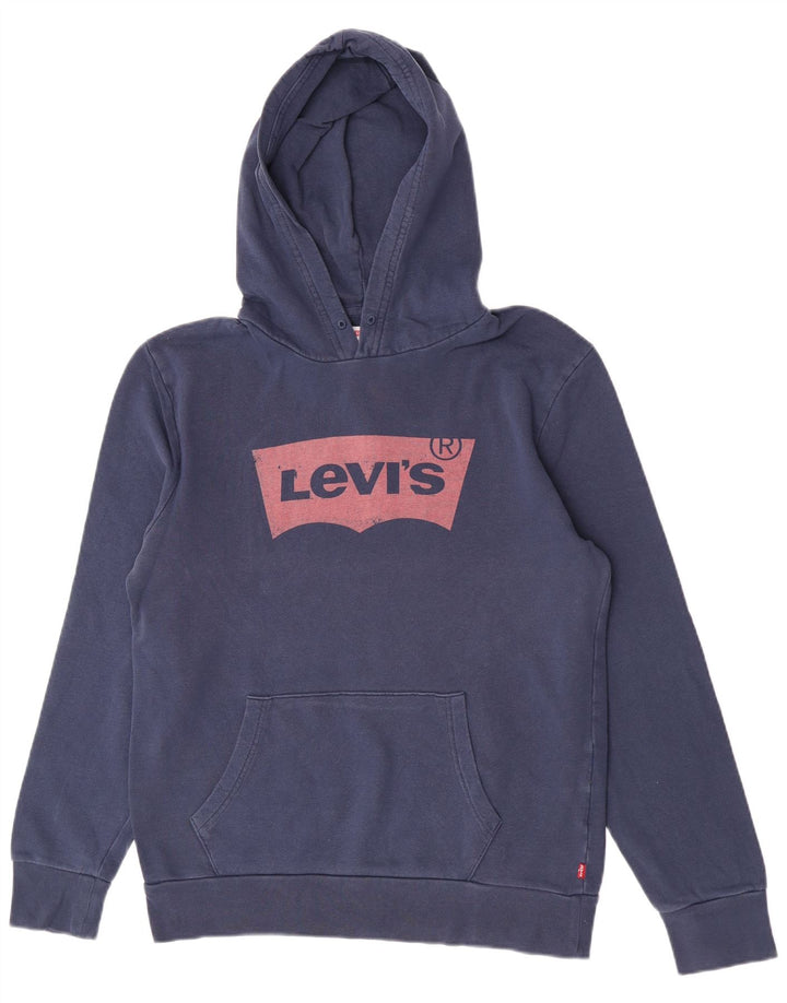 Męski sweter z kapturem Levi's z grafiką, średni granatowy, bawełniany