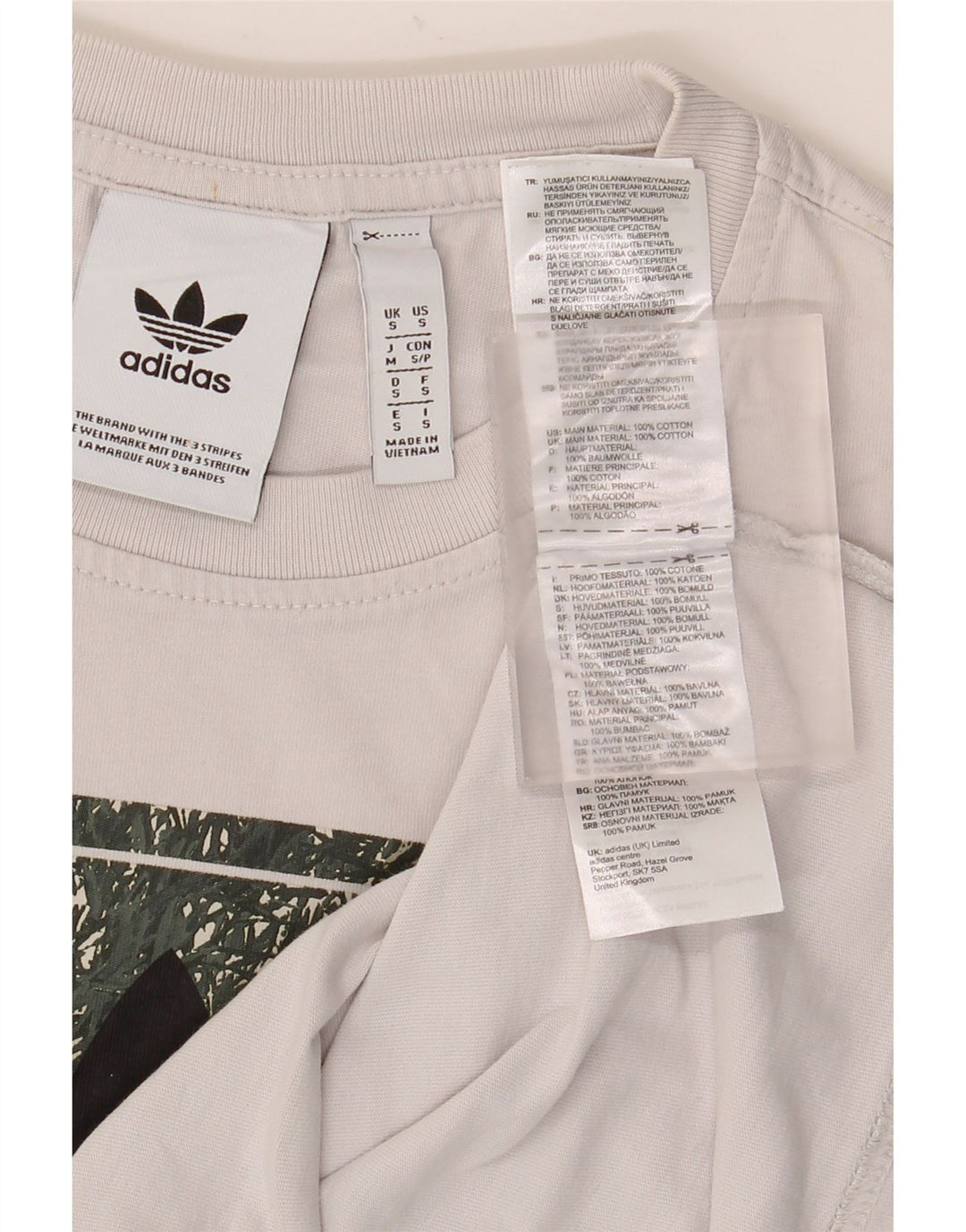 Męska koszulka z grafiką Adidas, mała, biała, bawełniana