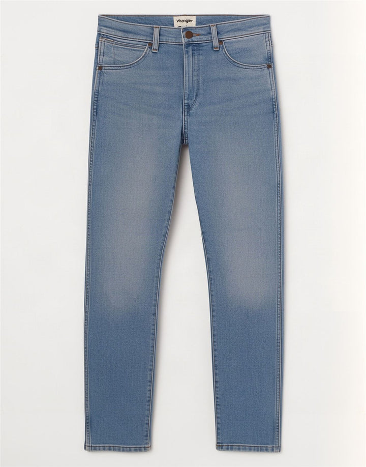Wrangler Męskie Larston Slim Jeans W28 L32 Niebieskie bawełniane
