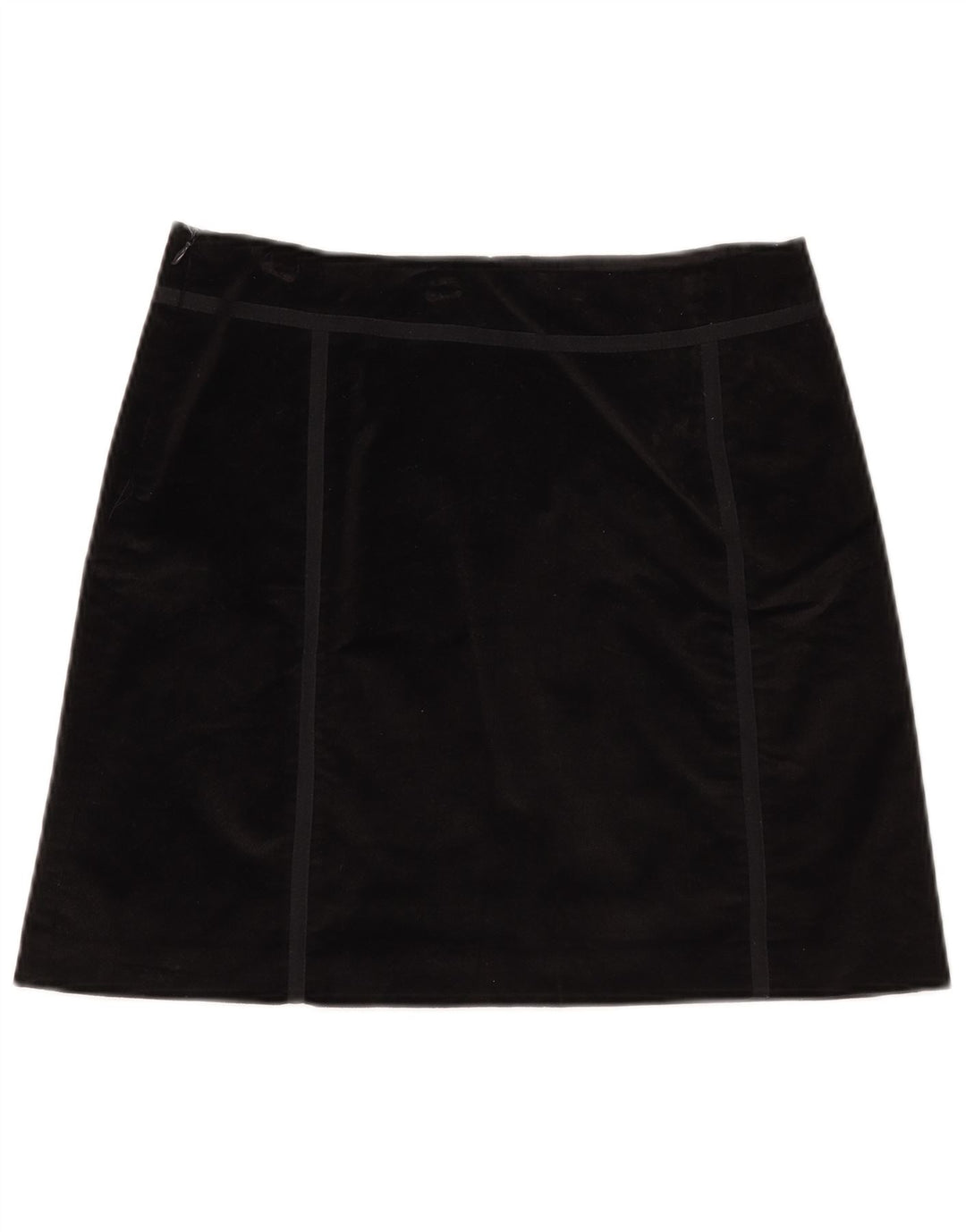 Czarna damska aksamitna mini spódniczka Penny UK 12 Medium W30 Czarna wiskoza