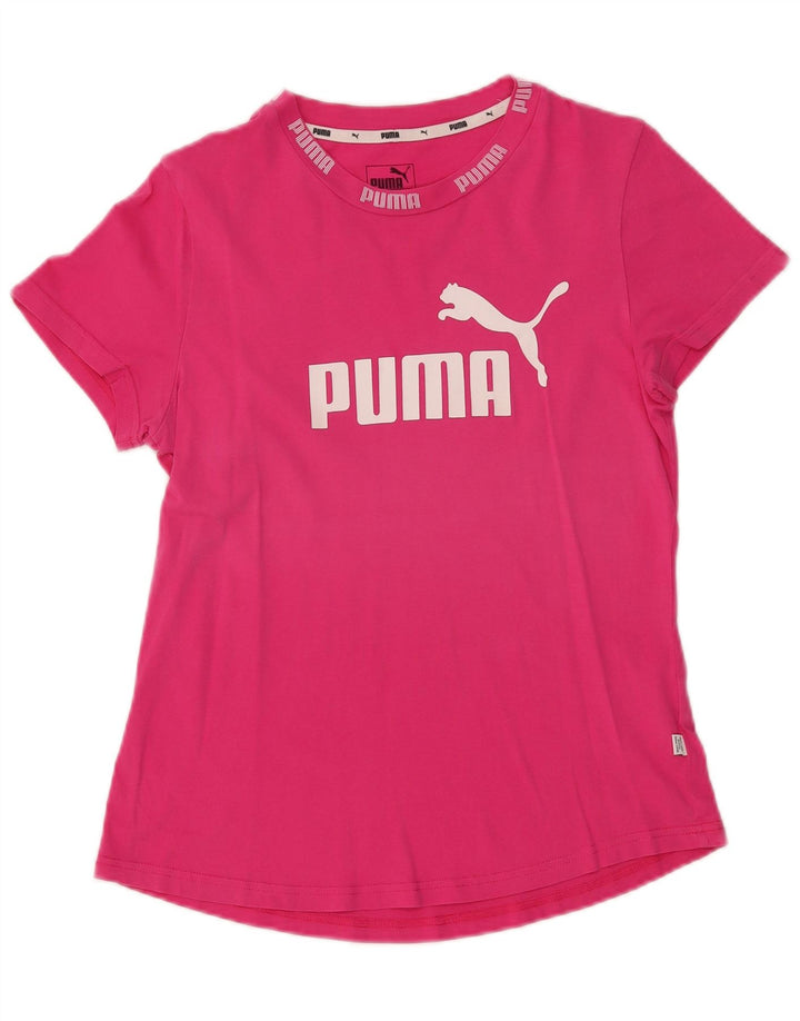 Damska koszulka z grafiką Puma Top UK 14 Średnioróżowa bawełna