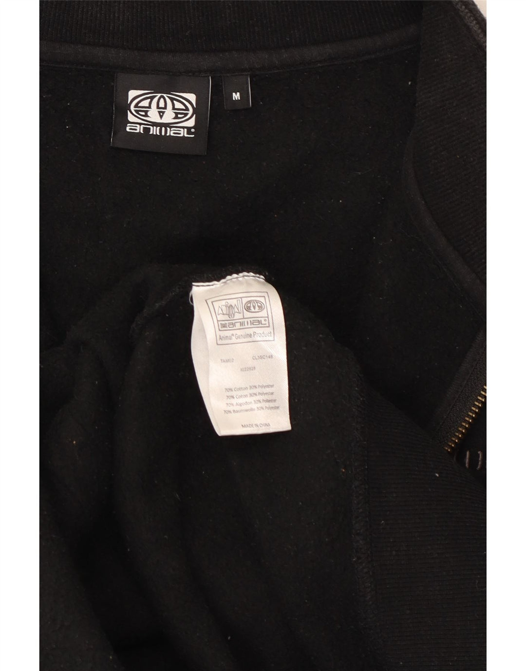 Męska kurtka dresowa z grafiką zwierzęcą, średnia czarna bawełna