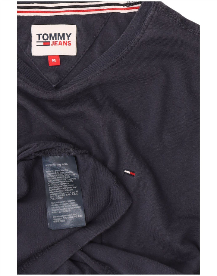 TOMMY HILFIGER Męski top z długim rękawem, średni, granatowy, bawełniany