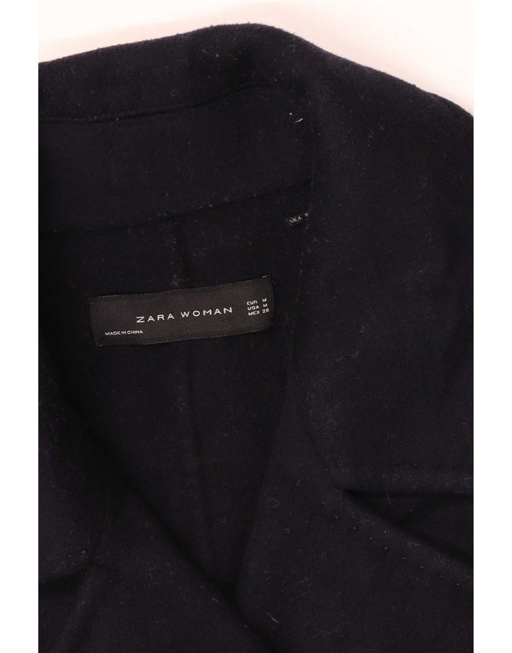 Dwurzędowy płaszcz damski Zara UK 14 Medium Navy Blue