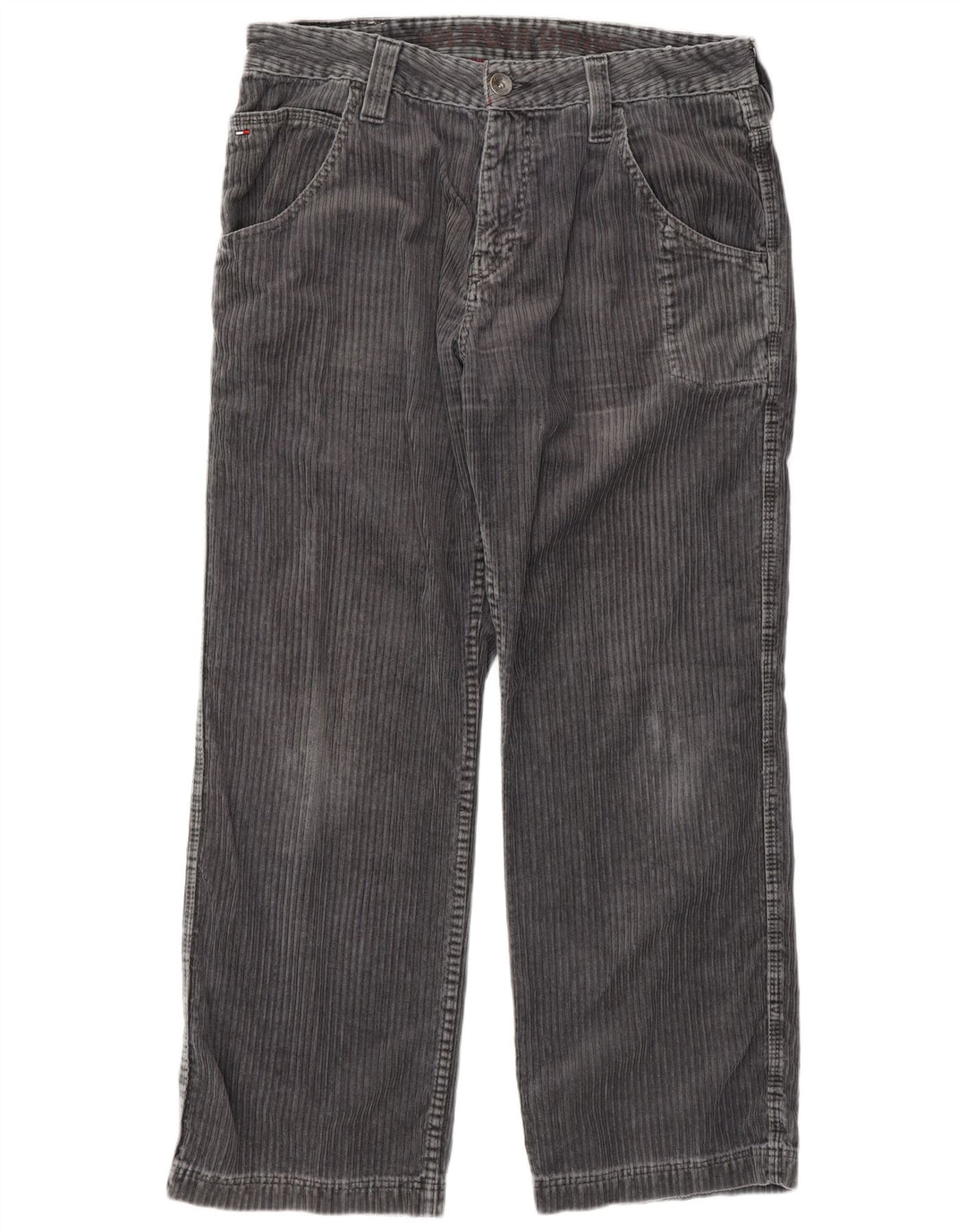 Męskie proste sztruksowe spodnie Tommy Hilfiger W34 L30 szare