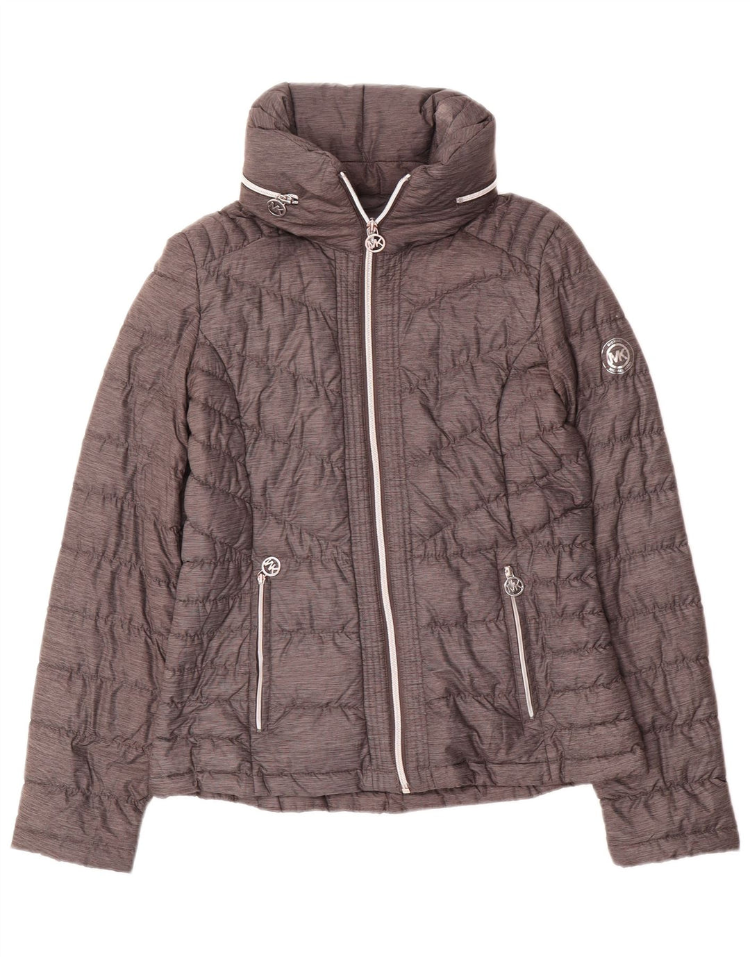 Damska wyściełana kurtka Michael Kors UK 10 Small, szary nylon