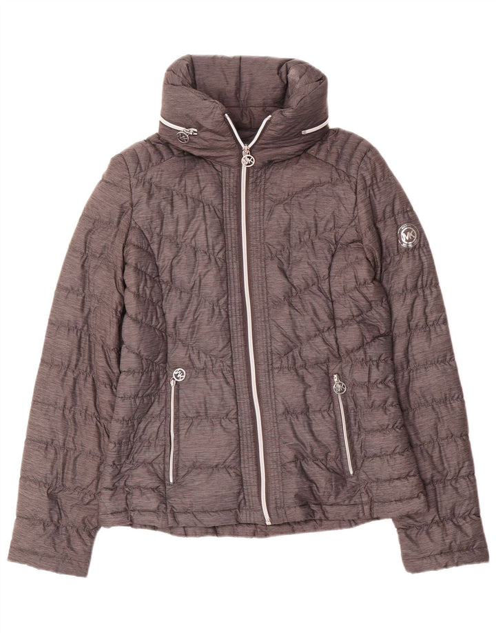 Damska wyściełana kurtka Michael Kors UK 10 Small, szary nylon