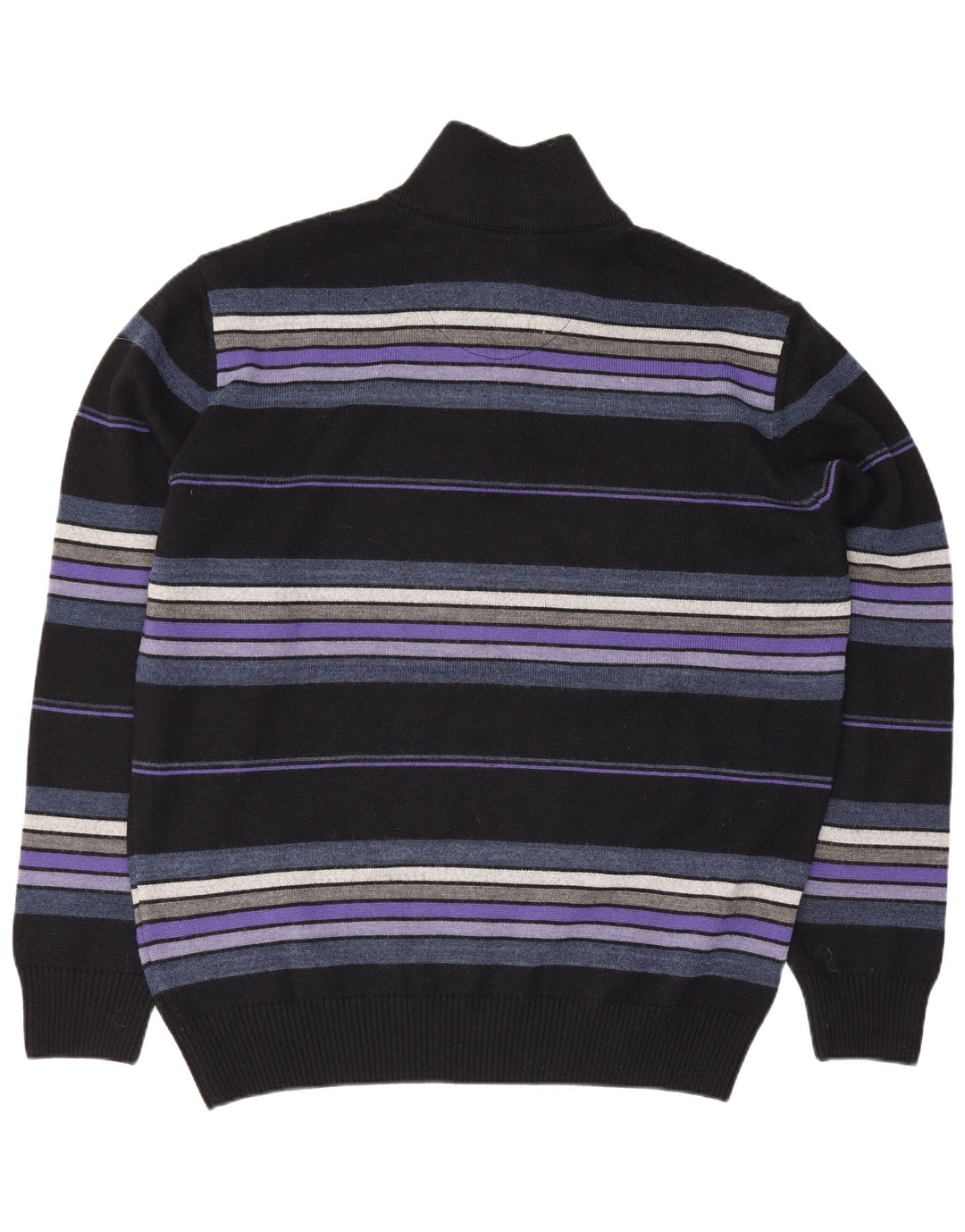 Vintage męski sweter z zamkiem błyskawicznym, duży, wełniany, w czarne paski