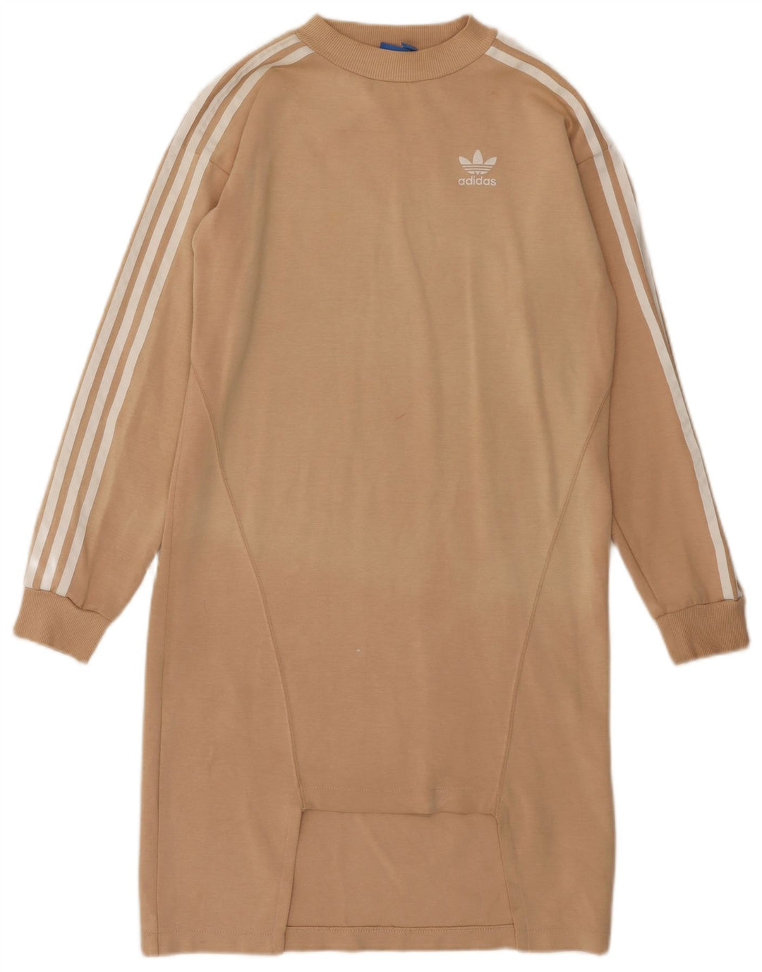 ADIDAS Damska bluza dresowa z długim rękawem, sukienka UK 6 XS, beżowa bawełna