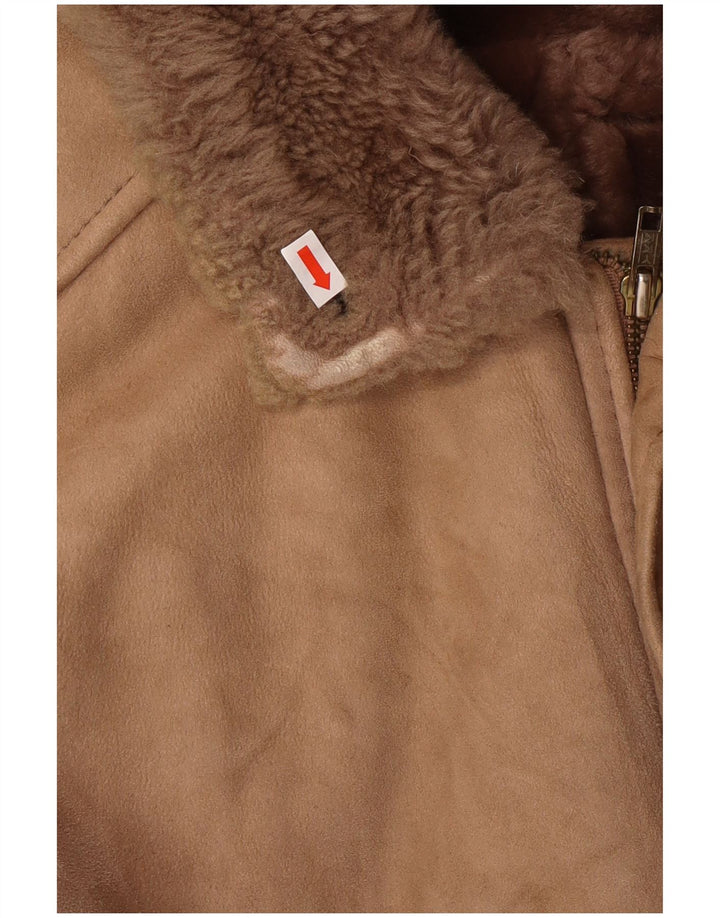 Męska kurtka Shearling VINTAGE IT 50, duża, brązowa