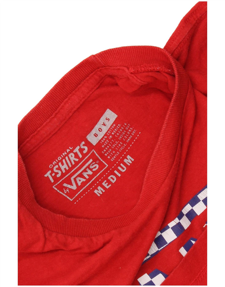 Chłopięcy T-shirt z grafiką Vans, 10-11 lat, średni czerwony, bawełniany