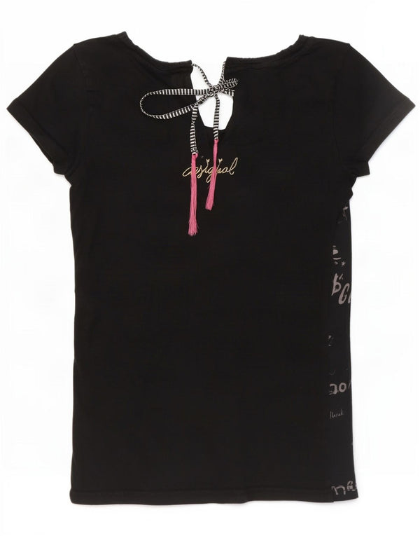 Damska koszulka z grafiką Desigual Top UK 8 Small Black Heart