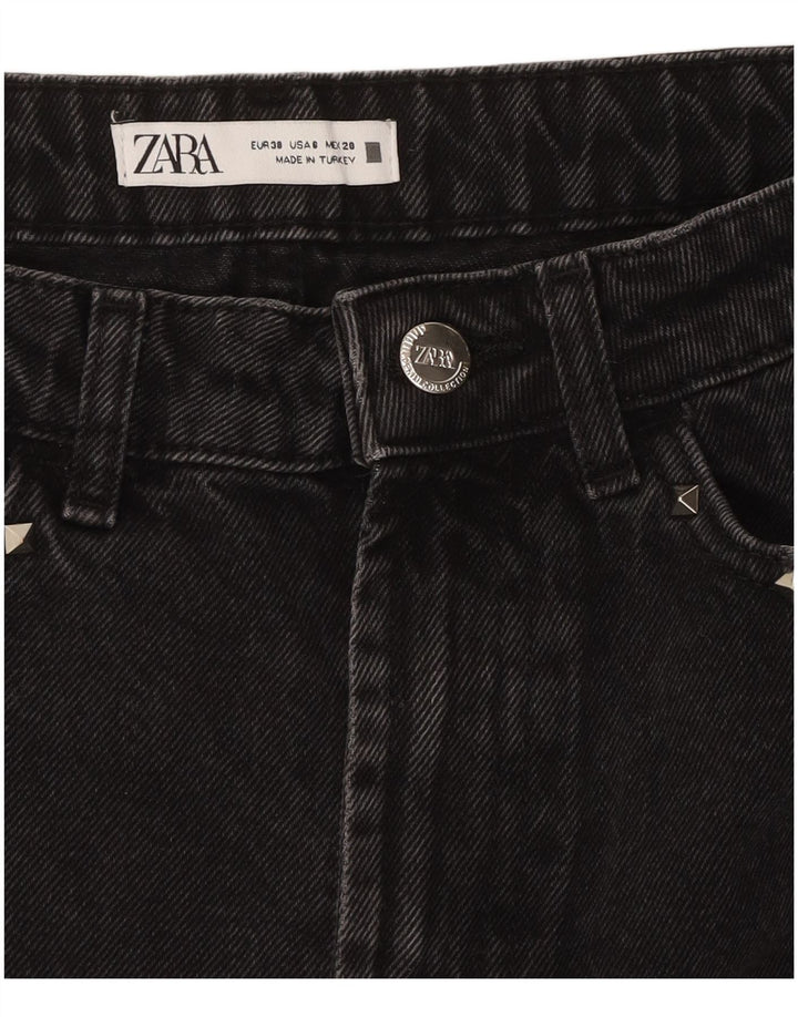 Damskie spodenki jeansowe ZARA w trudnej sytuacji EU 38 Small W28 czarne