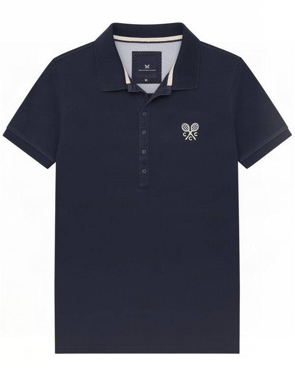 Damska koszulka polo Crew Clothing UK 10 mała granatowa bawełniana
