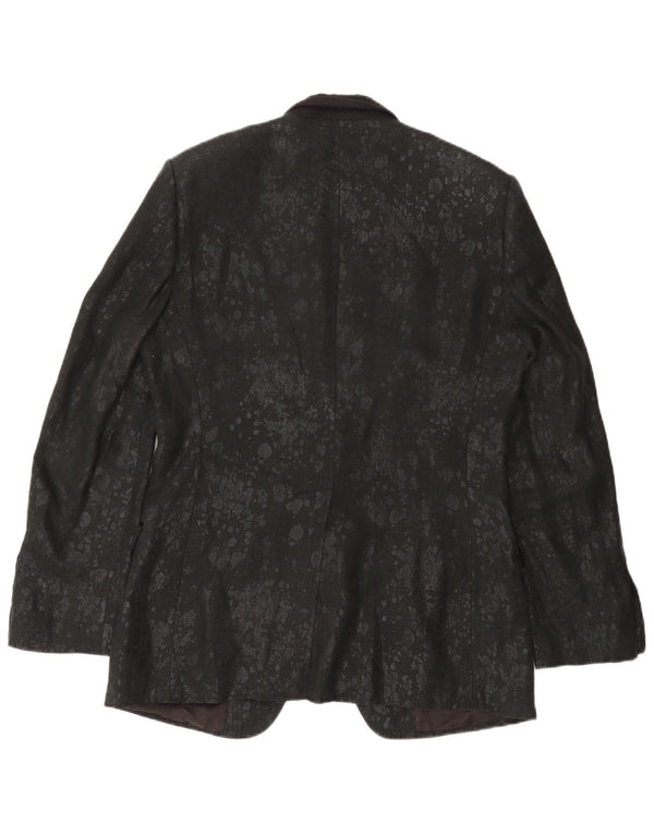 Męska marynarka zapinana na 1 guzik Dolce & Gabbana IT 52 XL Szara lniana tkanina Tie Dye