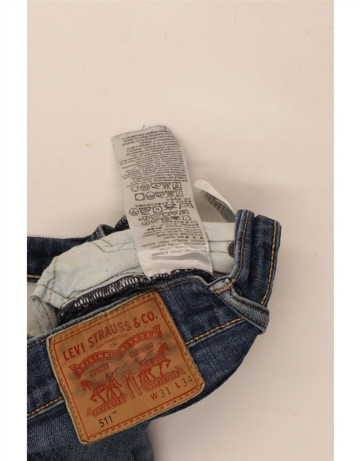 Męskie jeansy Levi's 511 Slim W31 L34 Niebieskie bawełniane