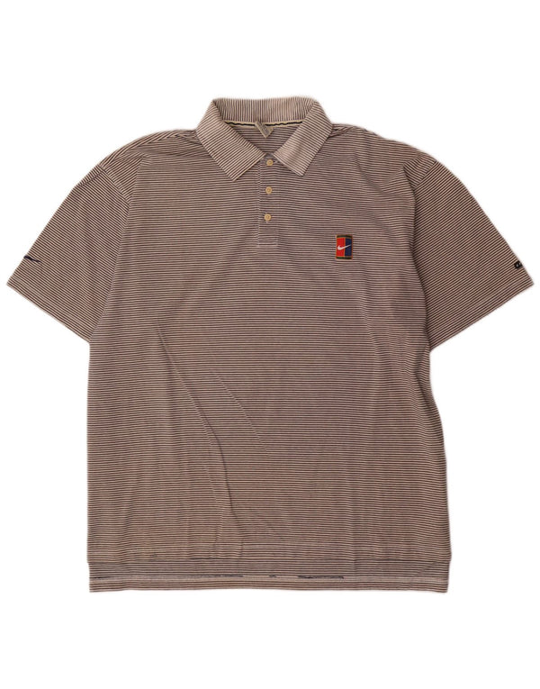 Męska koszulka polo Nike 2XL Szara, bawełniana w paski