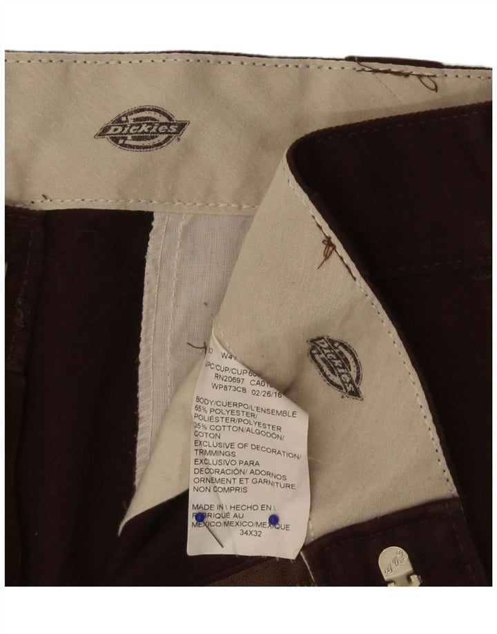Męskie proste spodnie chino Dickies W34 L32 Brązowy poliester