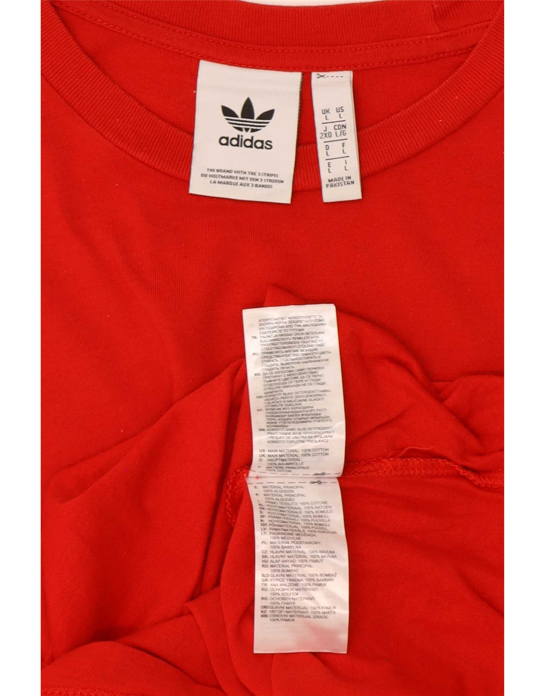Męska koszulka z grafiką Adidas, duża, czerwona, bawełniana