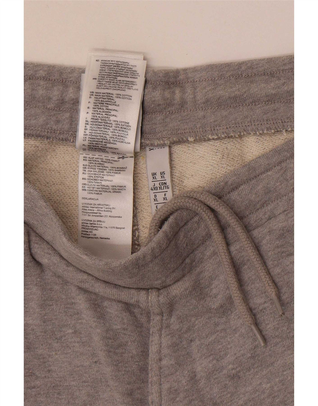 Męskie spodenki sportowe Adidas XL, szare, bawełniane