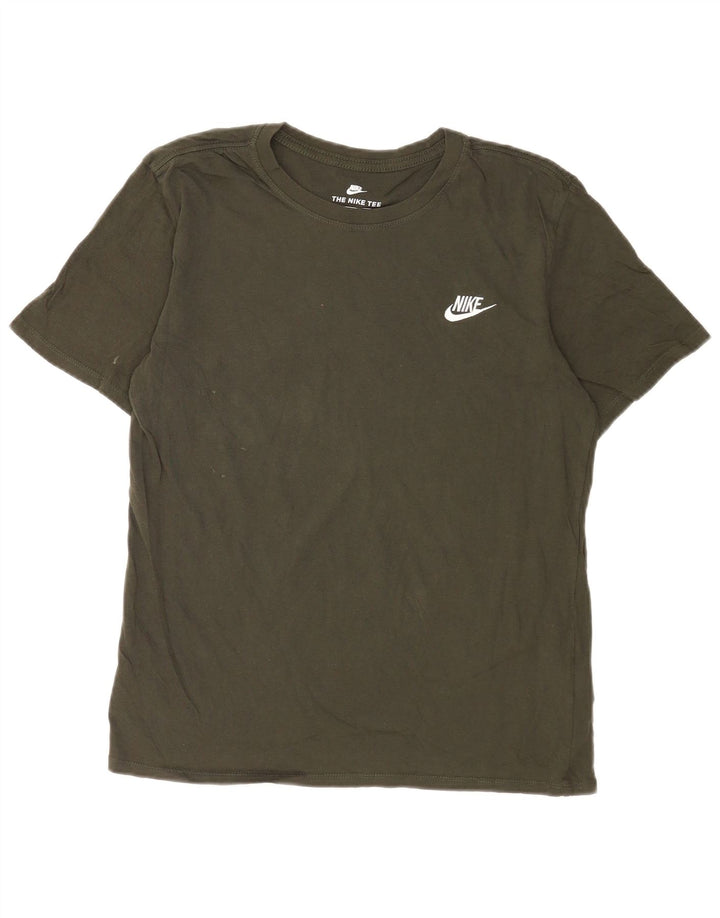 Męski t-shirt Nike o sportowym kroju, bawełniany, w kolorze średnio zielonym