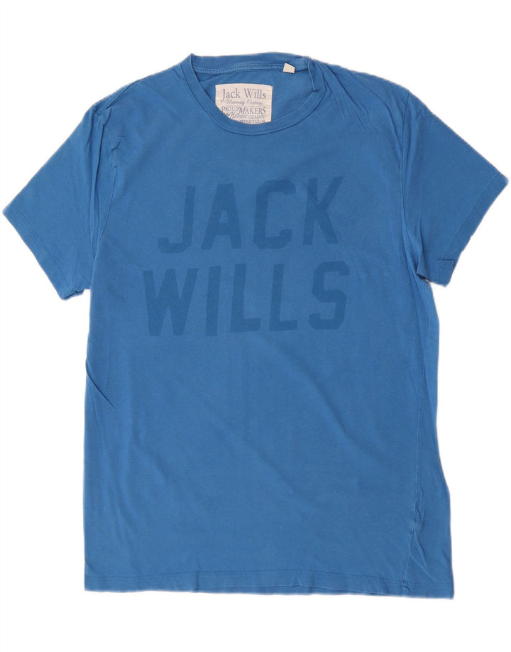 Męska koszulka z grafiką Jack Wills, bawełniana, średnia niebieska