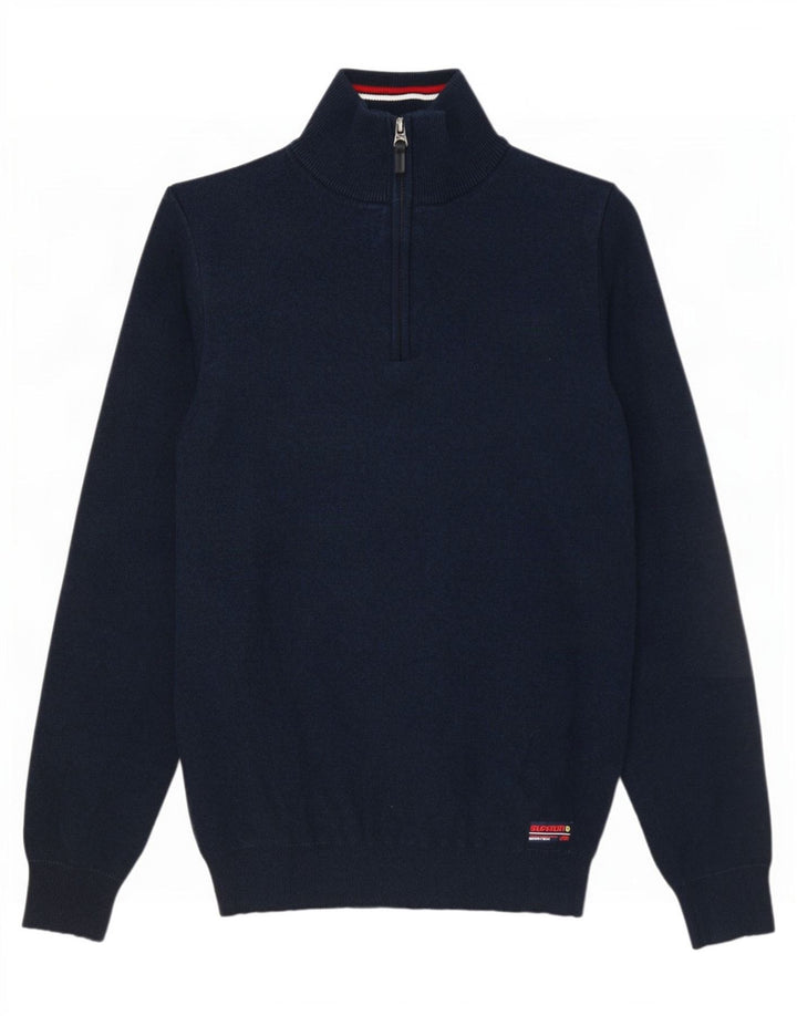Męski sweter z zamkiem błyskawicznym Superdry, mały, granatowy, bawełniany