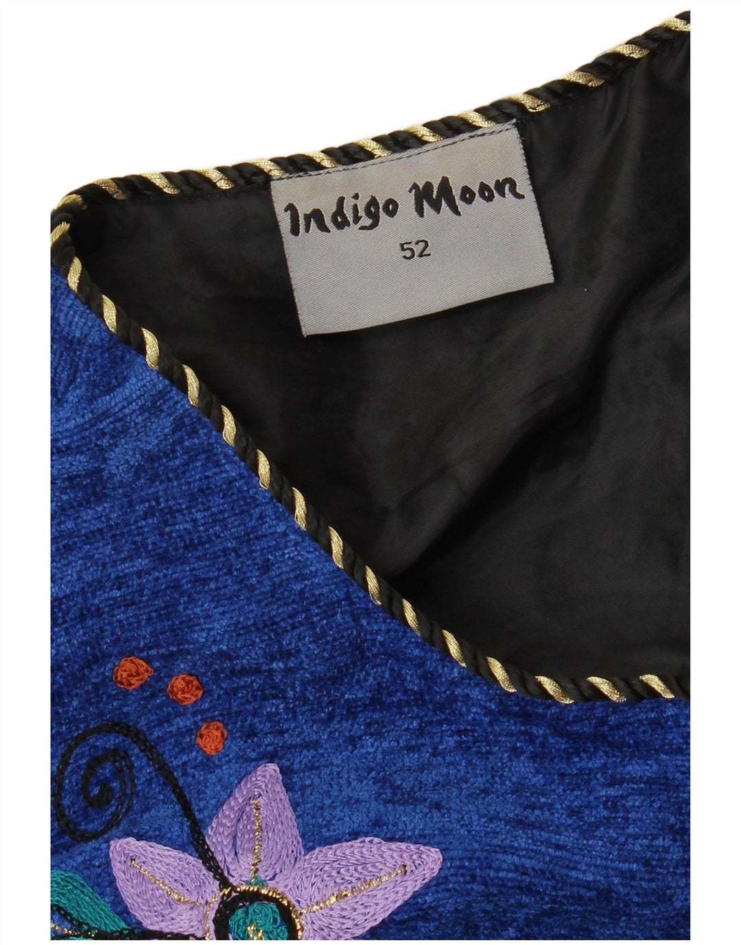 INDIGO MOON Damski sweter rozpinany EU 42 4XL Niebieski w kwiaty