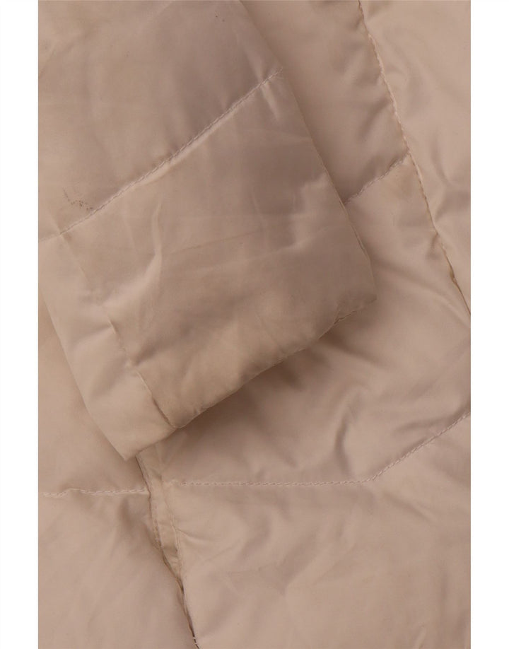 Damska ocieplana kurtka z kapturem TOMMY HILFIGER UK 12, średni biały poliester