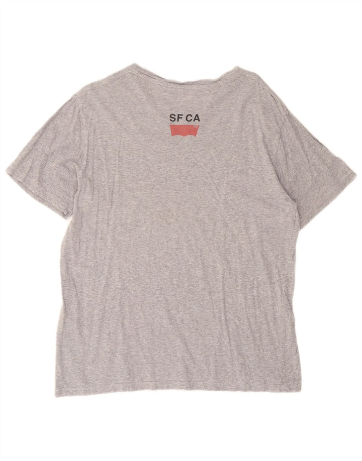 Męski T-shirt z grafiką Levi's, duży, szary, bawełniany