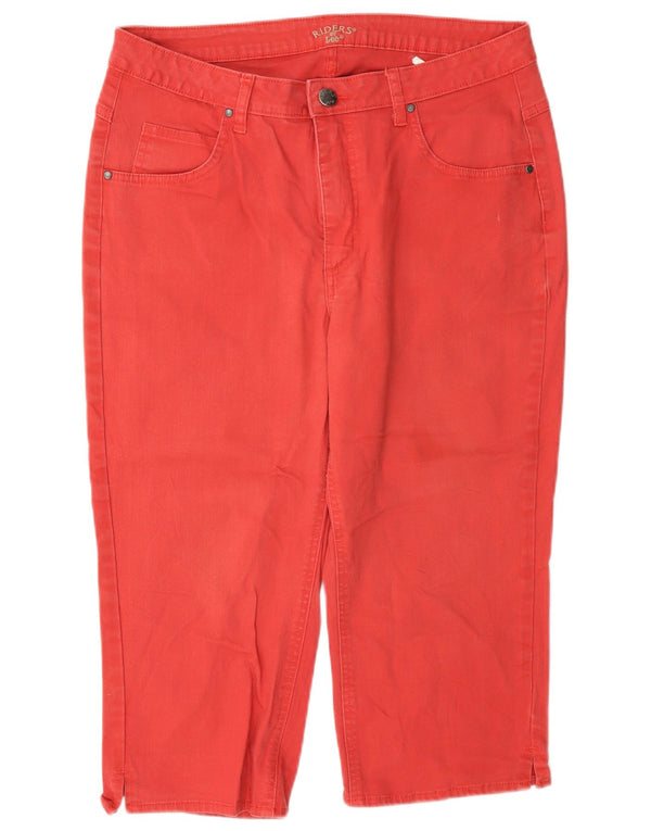 Spodnie damskie Lee Riders Capri US 14 XL W34 L19 Czerwone bawełniane